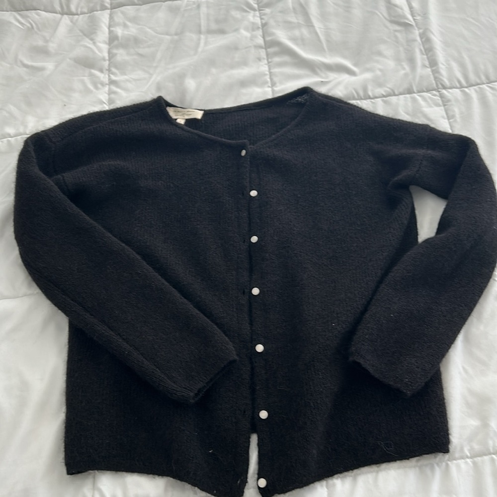 Sezane Black Gaspard Cardigan Sweater - Picture 3 of 4